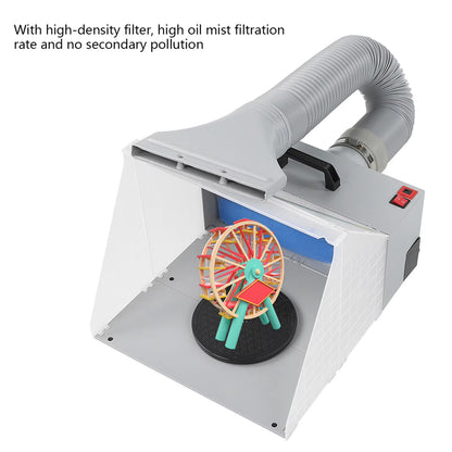 Airbrush Spray Booth with Turn Table Foldable Exhaust Filter Extractor