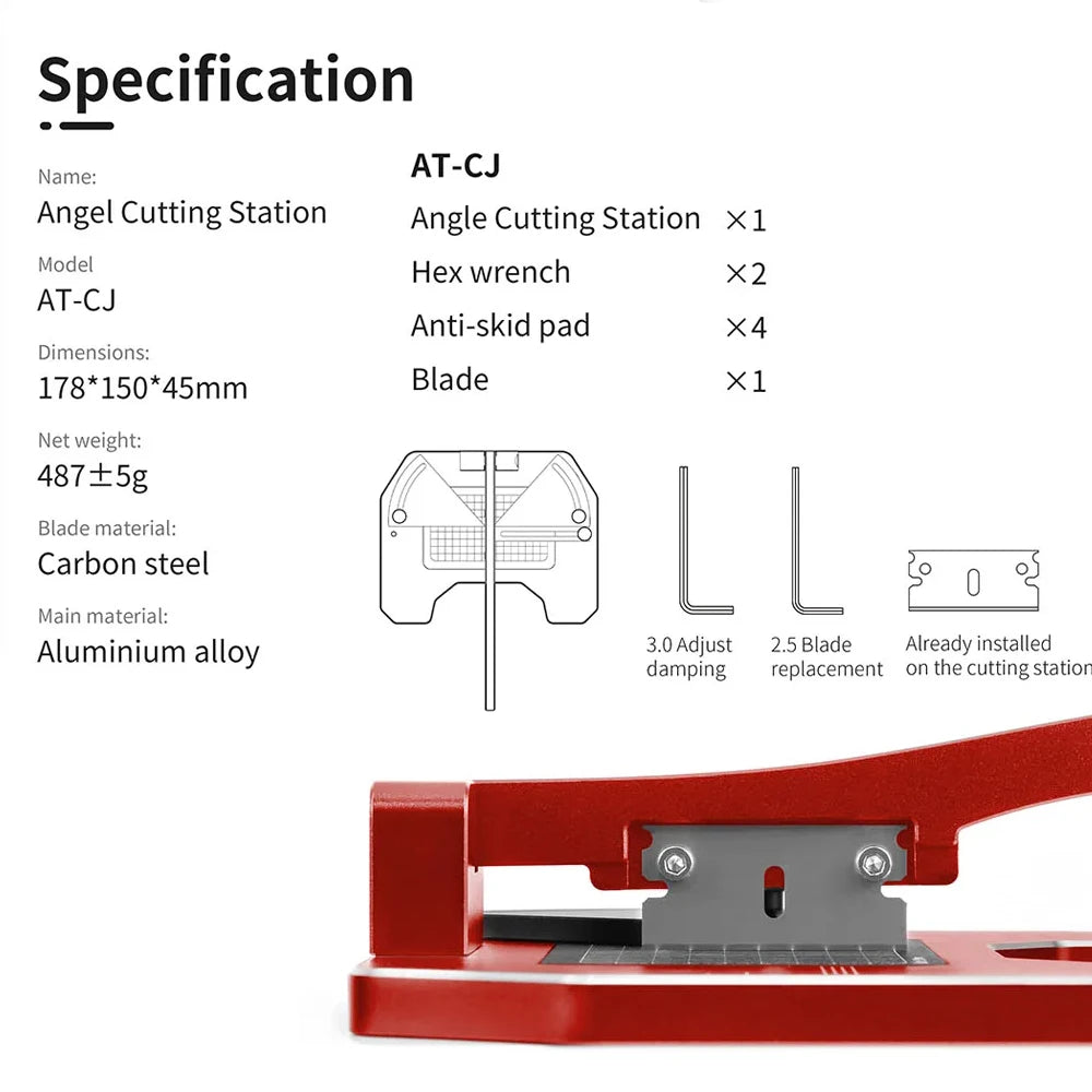 AT-CJ Angel Cutting Station Aluminum Alloy Fixed Angle Model Tool Accurate Shaping Cut Rubber Plates Rods Plastic Model