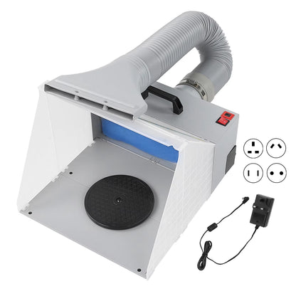 Airbrush Spray Booth with Turn Table Foldable Exhaust Filter Extractor